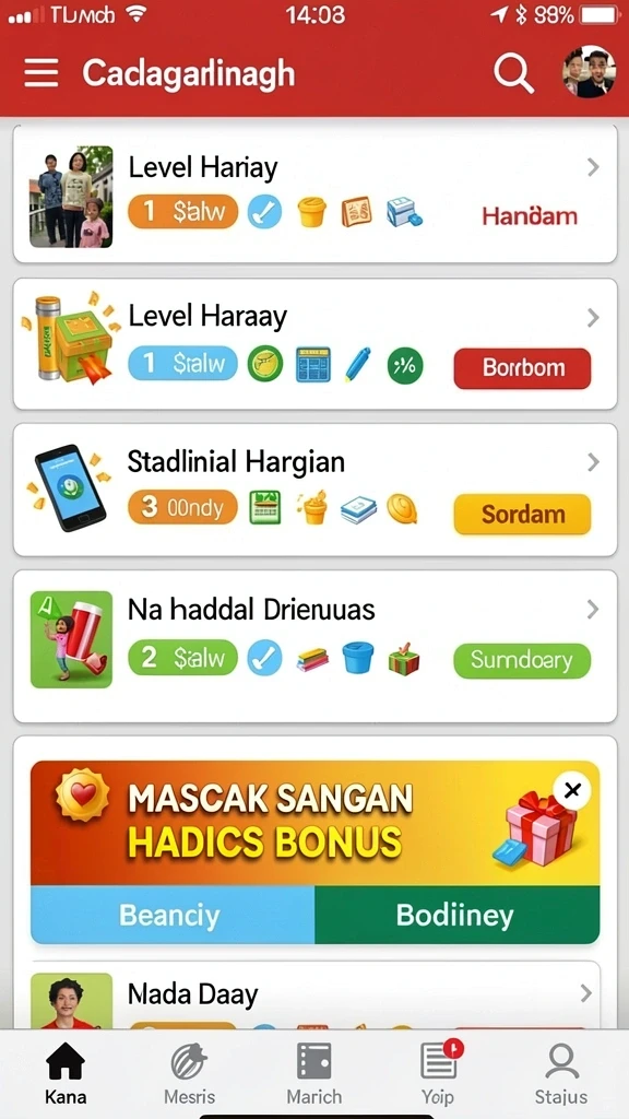 Berbagai mode permainan yang menarik untuk dipilih.