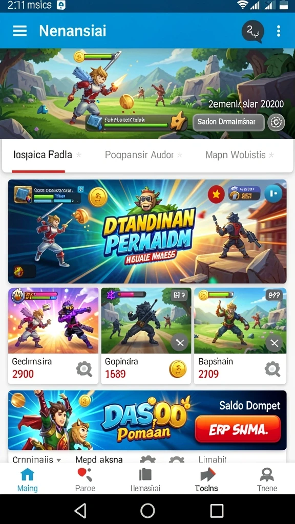Leaderboard yang menampilkan peringkat pemain teratas.