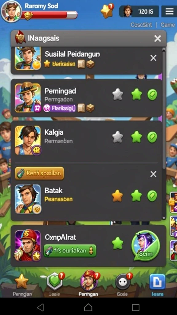 Screenshot menunjukkan grafis menawan dalam permainan.